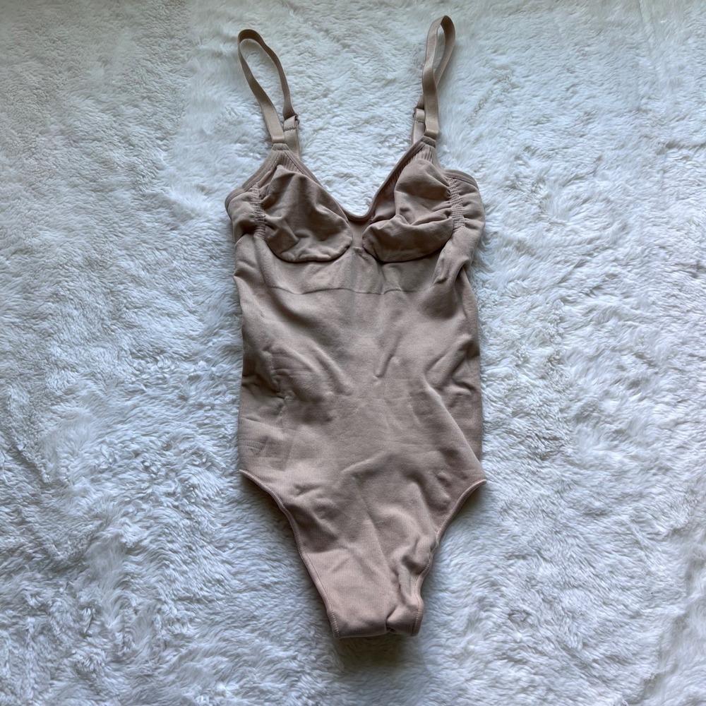 SKIMS Low Back Thong Bodysuit Clay XXS/XS SH-LBT-0262 Shapewear Sculpting New